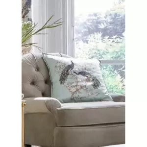 Laura Ashley Belvedere Duck Egg Cushion, Embroidered - Blue