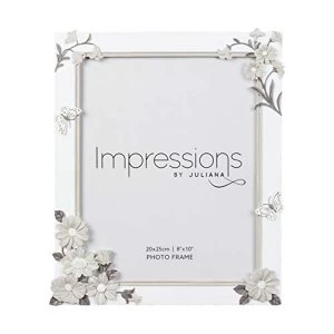 8" x 10" - Impressions White Floral Resin Frame