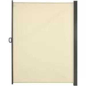 3x2M Retractable Side Awning Screen Fence Patio Privacy Divider Cream - Cream - Outsunny