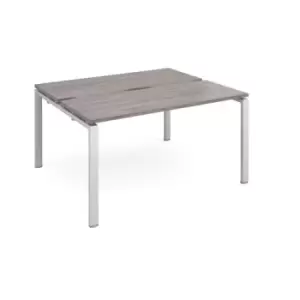 Adapt starter units back to back 1400mm x 1200mm - silver frame and grey oak top