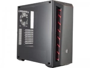Cooler Master MasterBox MB520 Mid Tower 2 x USB 3.0 Edge-to-Edge Tempered Glass Side Window Panel Black Case with Red Trim...