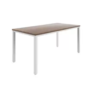 Fraction Infinity 160 X 80 Meeting Table - Dark Walnut With White Legs