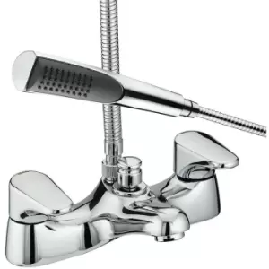 Jute Bathroom Chrome Bath Shower Mixer Tap + Shower Head Deck Mounted - Bristan
