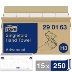 TORK 290163 Zickzack Advanced Paper towels (L x W) 23cm x 25cm White 15 x 250 sheets/pack 3750 pc(s)