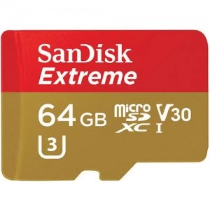 SanDisk Extreme memory card 64GB MicroSDXC Class 10 UHS-I