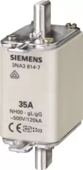 Siemens 100A 00 NH Centred Tag Fuse, gG, 500V ac