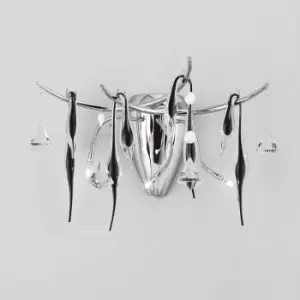 Cygnet wall light 3 Bulbs polished chrome / frosted white / crystal