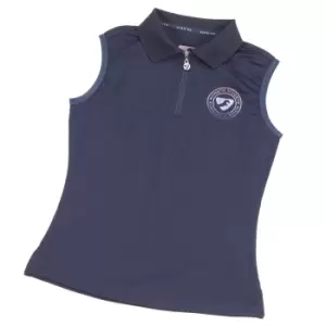 Aubrion Girls Harrow Sleeveless Polo Shirt (11-12 Years) (Dark Navy)