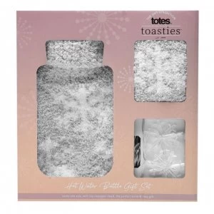 Totes Totes Mini Hot Water Bottle and Socks Set - Grey W/Lights