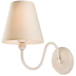 Bouli Wall Lamp With Shade With Fabric Shade, White, 1x E27