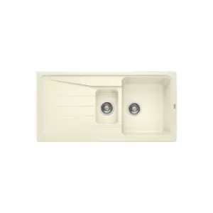 1.5 Bowl Cream Composite Kitchen Sink with Reversible Drainer - Blanco Sona 6S Silg Pdii