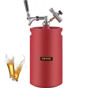 VEVOR Beer Growler Tap System, 270Oz Mini Keg, 8L Pressurized Beer Growler, 304 Stainless Steel Mini Keg Growler, Comes with Dual Pressure Display CO2