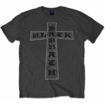 Black Sabbath Sabbath Cross Mens Charcoal T Shirt: Medium