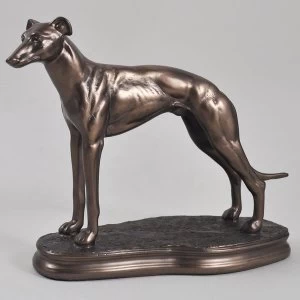 Standing Greyhound Cold Cast Bronze Sculpture 15cm
