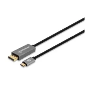 Manhattan USB-C to DisplayPort 1.4 Cable 8K@60Hz 3m Male to Male Black Three Year Warranty Polybag