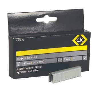 CK - 495022 Cable staples 7.5mm wide x 14.2mm deep Box Of 1000