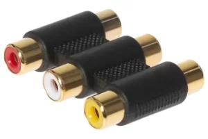 Maplin Triple RCA to 3 x RCA Phono Coupler Female to Female Extender Connector Adapter