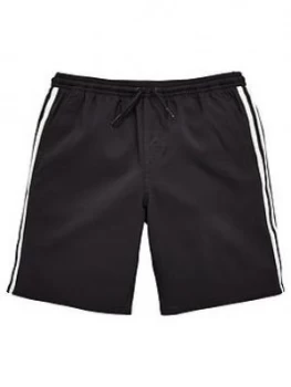 adidas Boys 3 Stripe Swim Short - Black, Size 5-6 Years