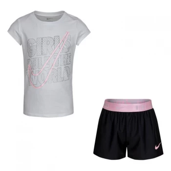 Nike Tee-Short Set Infant Girls - Black/White