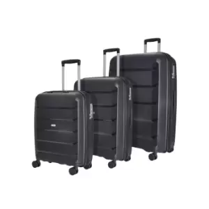 Rock Luggage Tulum Set of 3 Suitcases Black