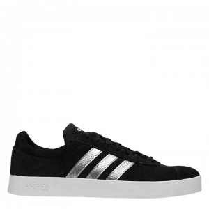 adidas adidas VL Court Suede Ladies Trainers - Blk/Silver/Wht