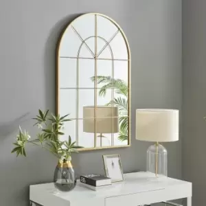 Furniturebox UK - Zeus Gold Window Floor or Wall Mirror - Large