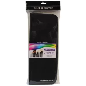 Daler Rowney 10 Long Handle Acrylic and Oil Brushes in Zip Case