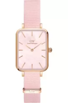 Unisex Daniel Wellington Quadro 20 X 26 Coral Rose Gold Mother Of Pearl Watch DW00100509