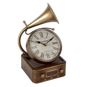 Hometime Metal Mantel Clock - Gramophone