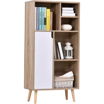 121x60 Freestanding Storage Cabinet 4 Legs 5 Compartments Furniture White - Homcom
