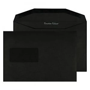 Creative Coloured Envelopes C5+ 120 gsm Jet Black Pack of 500