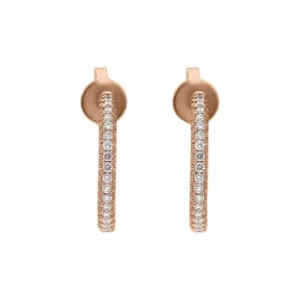 18ct Rose Gold Diamond Hoop Earrings