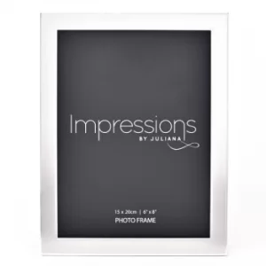 Impressions Photo Frame Matt/Shiny Silver Finish 6" x 8"
