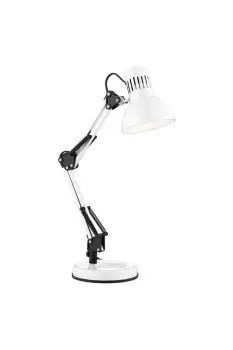 Desk Partners 1 Light Adjustable Desk Lamp White E27