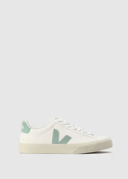 Veja Womens Campo Leather Trainers In Extra White Matcha
