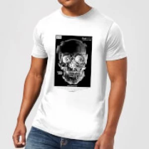 Distorted Skull Mens T-Shirt - White - XXL