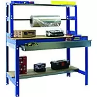 SLINGSBY Packing workbench with roll holder and drawer 1500 mm