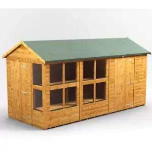 14x6 Power Apex Potting Shed Combi Building including 4ft Side Store