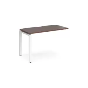 Bench Desk Add On Rectangular Desk 1200mm Walnut Tops With White Frames 600mm Depth Adapt