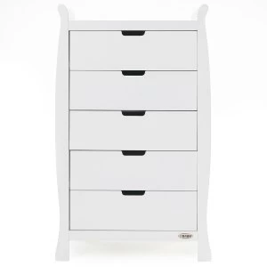 Obaby Stamford Sleigh Tall Chest of Drawers - White