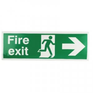 Blick Safety Sign Fire Exit Running Man Arrow Right 150x450mm Self-Adhesive