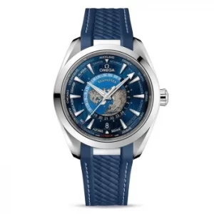 Omega Aqua Terra Mens Blue Rubber Strap Watch