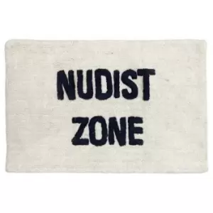 Furn Nudist Zone Rectangular Bath Mat (One Size) (Ivory/Charcoal)