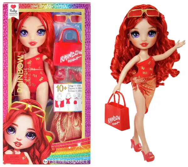 Rainbow High Swim & Style Fashion Doll - Ruby (Red) - 27cm