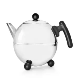 Bredemeijer Teapot Double Wall Bella Ronde Design 1.5L in Polished Steel Finish