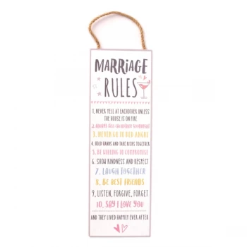 Love Life Wall Plaque - Marriage Rules 30cm