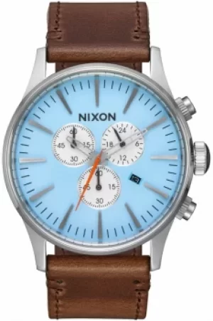 Mens Nixon The Sentry Chrono Leather Chronograph Watch A405-2547