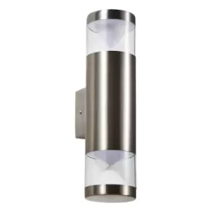 Zink POLLUX 8W LED Outdoor Up and Down Wall Light Stainless Steel