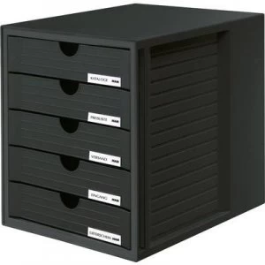 HAN SYSTEMBOX 1450-13 Desk drawer box Black A4, C4 No. of drawers: 5