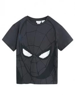 Mango Boys Spiderman Sequin Tshirt - Charcoal